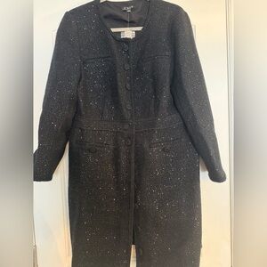 J. Crew Black Tweed Coat